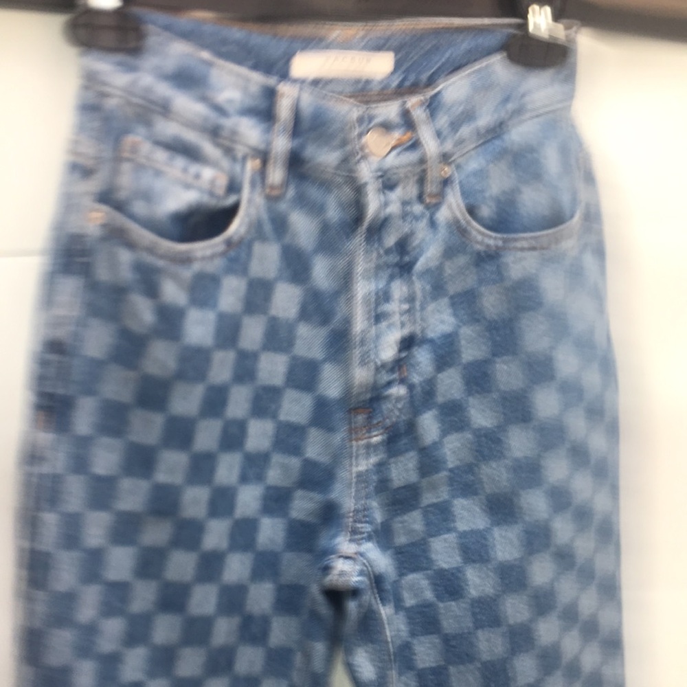 Women’s PacSun Checked Pattern High Rise Denim Jeans - Picture 3 of 12